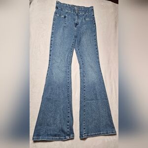 Free People We The Free Jayde Flare Jeans Ultra Rise Ligth Blue